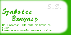 szabolcs banyasz business card